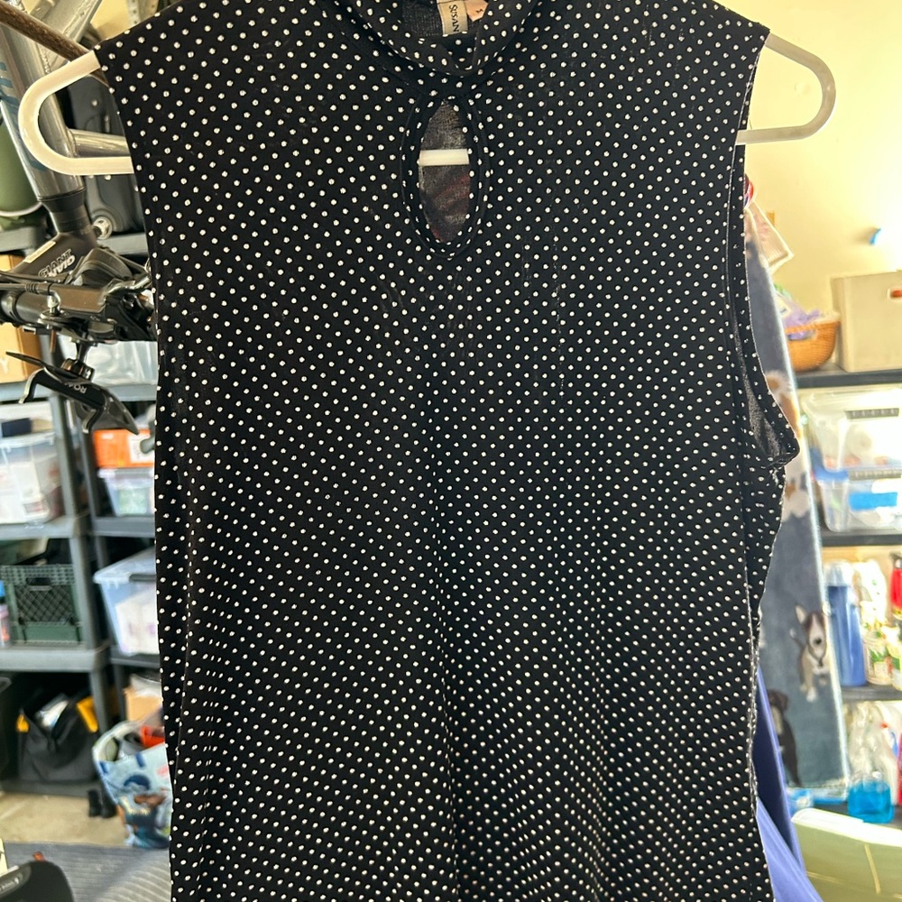 Susan Lawrence Black and White Polka Dot Blouse